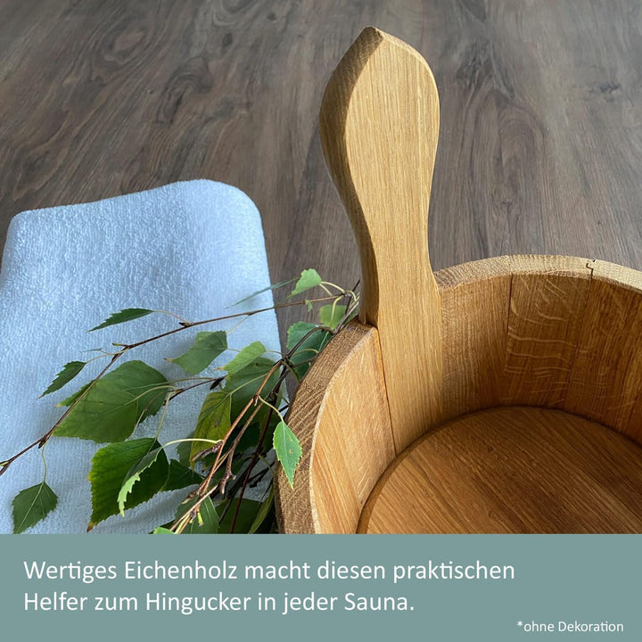 Waldmeister Sauna Aufgusskübel Eiche 3L Saunakübel Holzkübel Eichenkübel Kübel