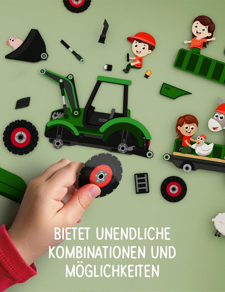 Bauernhof - Das erste Stickerbuch für Kinder zum Tüfteln, Bauen & Kombinieren - Wiederverwendbares S