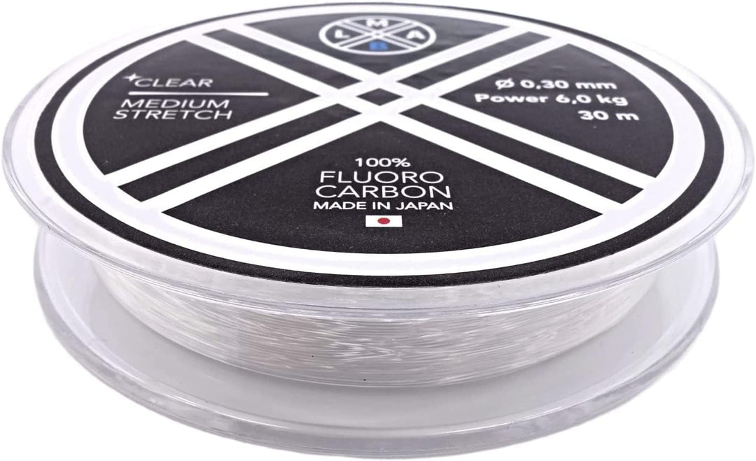 Fluorocarbon Vorfach LMAB 100 Pro Made in Japan, Vorfach-Schnur, Angel-Schnur für Hecht, Zander & Ba