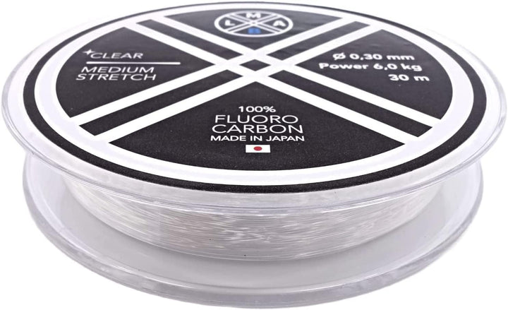 Fluorocarbon Vorfach LMAB 100 Pro Made in Japan, Vorfach-Schnur, Angel-Schnur für Hecht, Zander & Ba