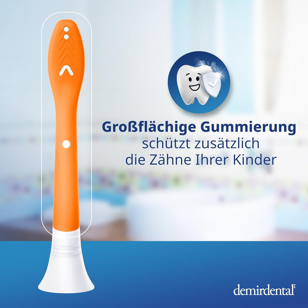 demirdental Kinder Ersatzbürsten passend für Philips Sonicare Kids, Bürstenköpfe ab 7 Jahre, entspri