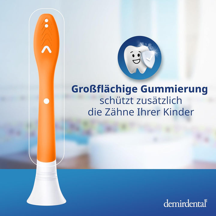 demirdental Kinder Ersatzbürsten passend für Philips Sonicare Kids, Bürstenköpfe ab 7 Jahre, entspri