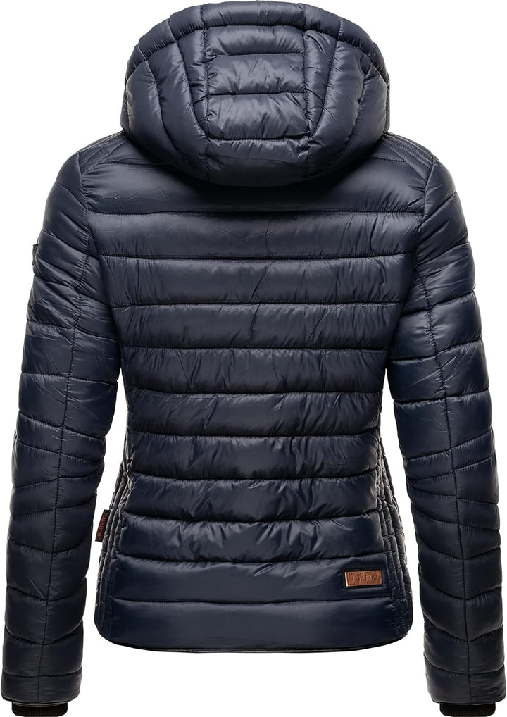 Navahoo Damen leichte Übergangsjacke Steppjacke mit Kapuze Lulana XS-XXL M Navy, M Navy