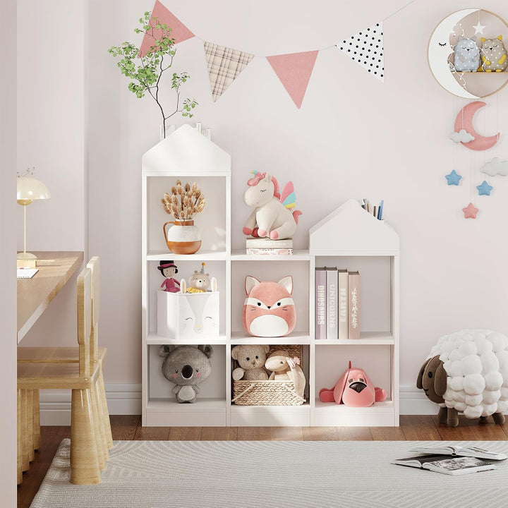 Kinder Bücherregal, Kinderregal Mit 7 Fächern Aus Holz, Weiss | Regal offen, Stufenregal, Ordnungssy