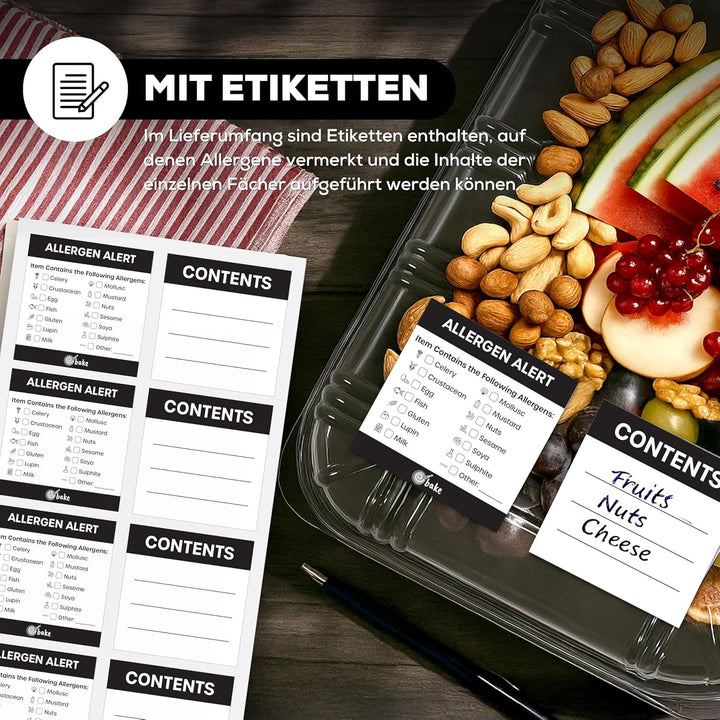 5er-Set Serviertabletts – 45 x 31 x 7,5 cm Servierplatte mit Deckel für Buffet Zubehör Partys und Ca