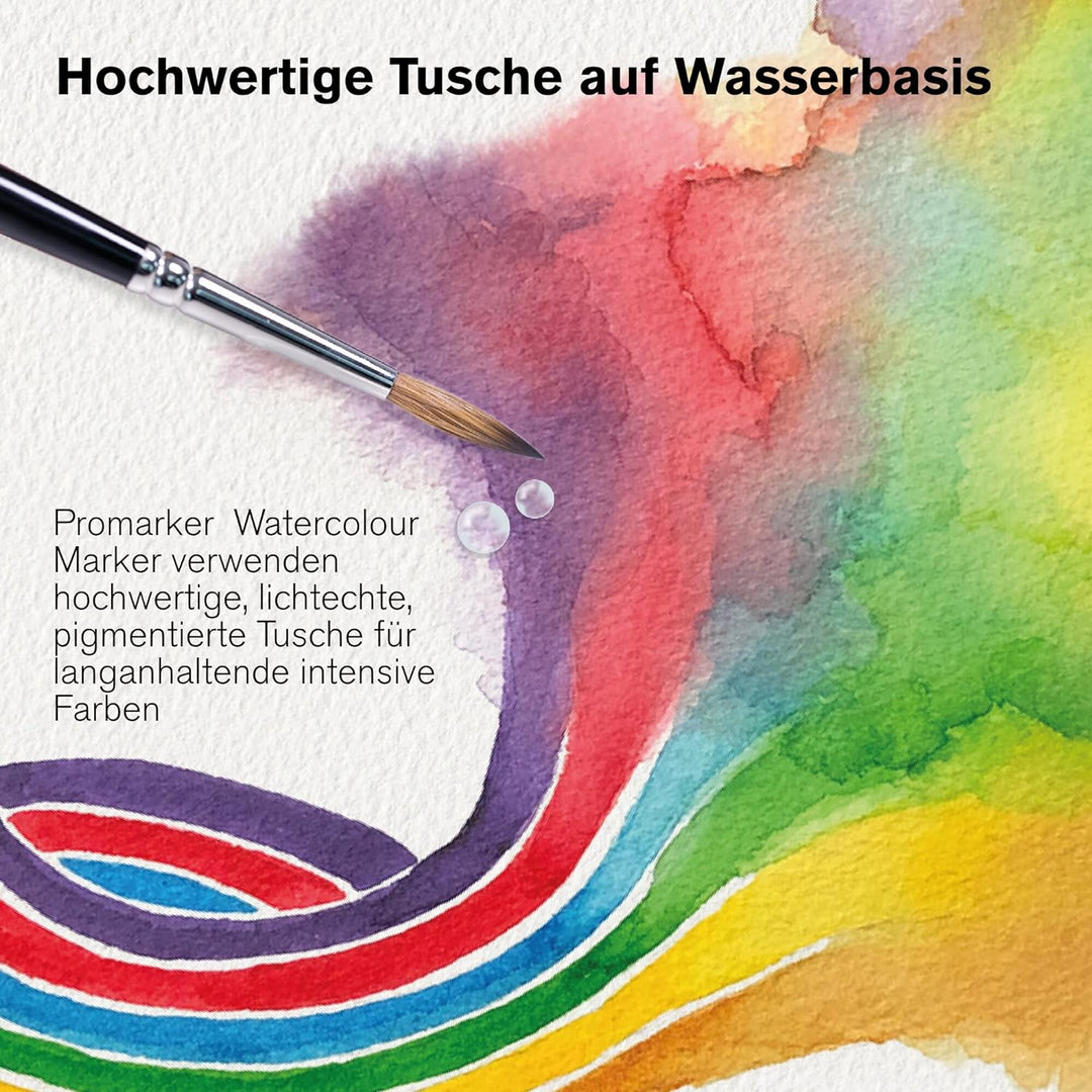 Winsor & Newton 0290169 ProMarker Aquarellmarker - 2 Spitzen, Pinsel- und feiner Spitze, lichtecht,