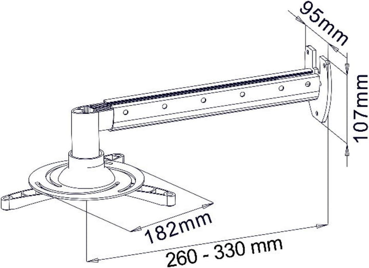 myWall H16-5WL Wandhalter für Beamer weiss