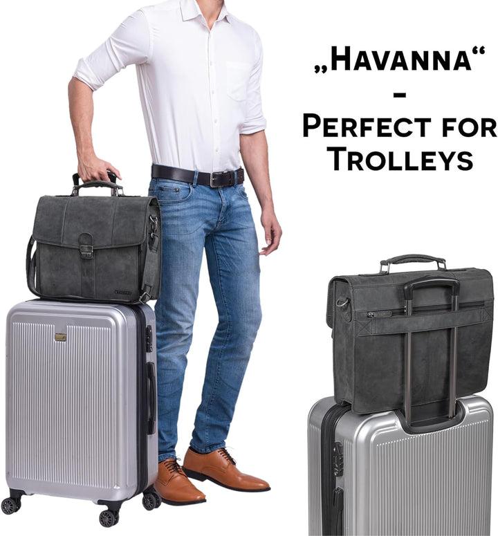 STILORD 'Havanna' Leder Businesstasche A4 Gross Klassische Aktentasche Arbeitstasche Abnehmbarer Sch