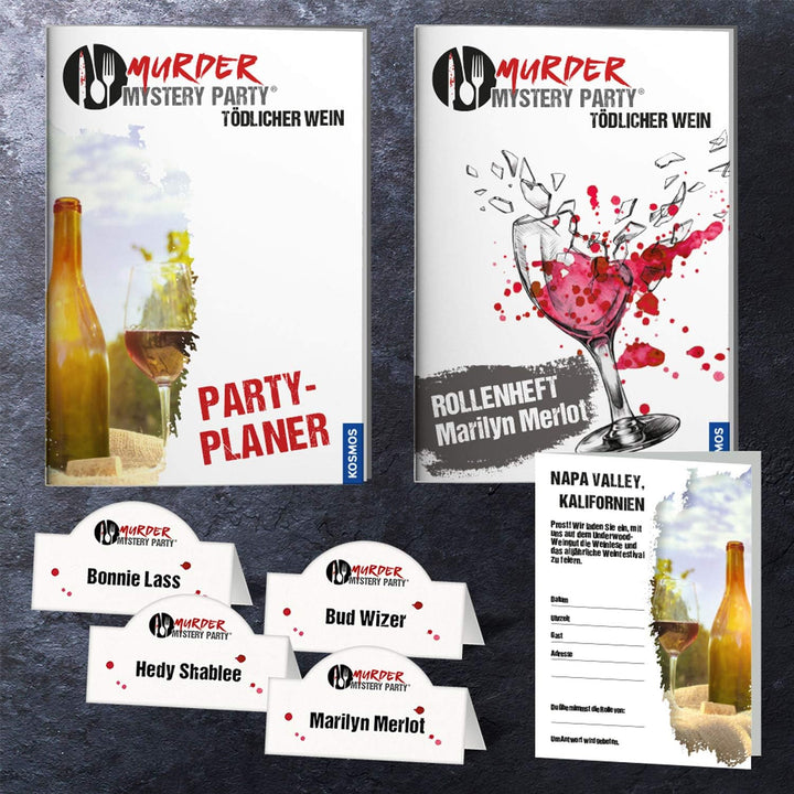 Kosmos Murder Mystery Party - Tödlicher Wein + Mord am Grill - Das Krimi-Dinner für zu Hause, Komple