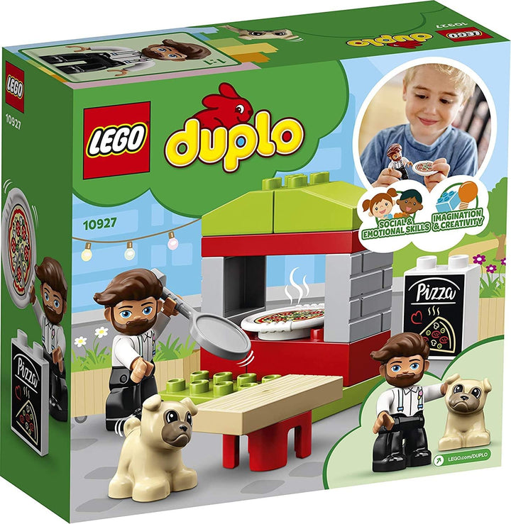 LEGO 10927 DUPLO Pizza-Stand, Spielzeug für Kleinkinder ab 2 Jahre, Konstruktionsspielzeug aus gross