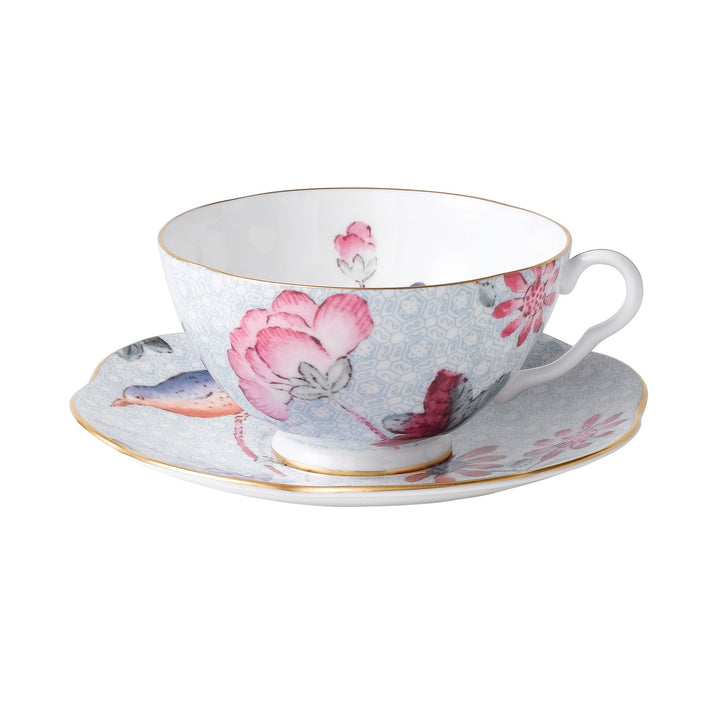 Wedgwood Harlequin Cuckoo Teetasse und Untertasse Kuckuck, Teetasse & Untertasse, Set, blau blau Bla