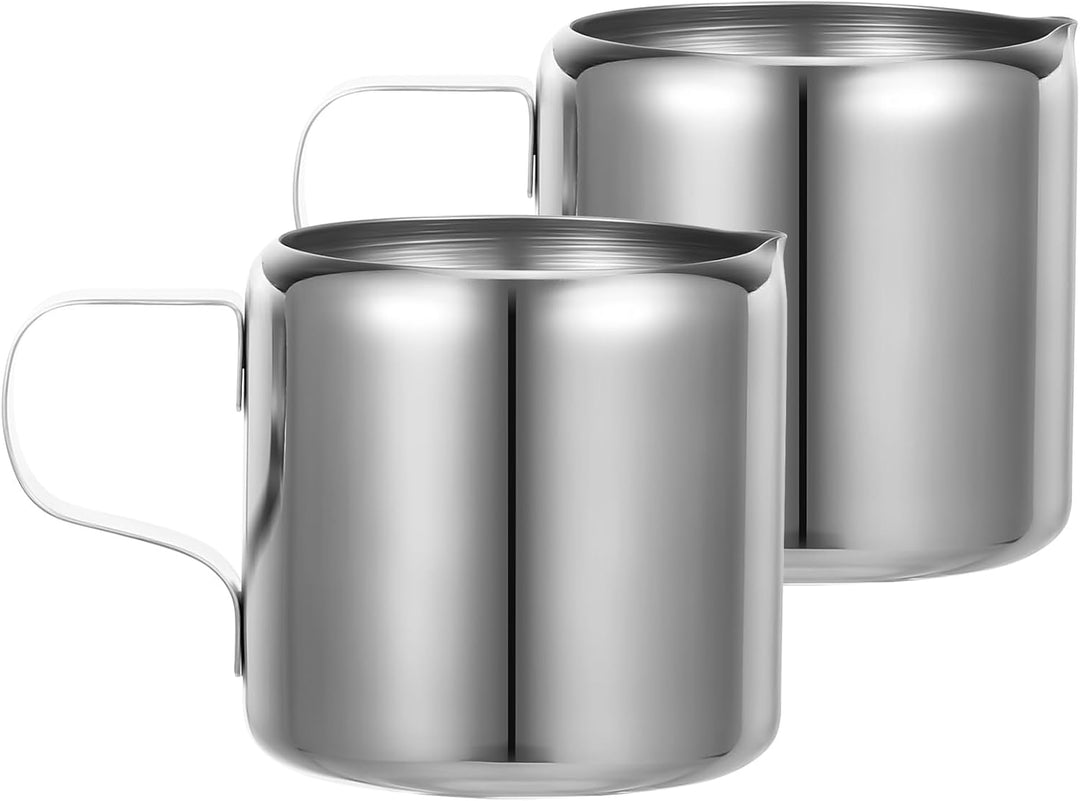 Cabilock Edelstahl Milchkännchen 2Er Set 60Ml Milchaufschäumer Kännchen Für Kaffee Latte Art Sauce D