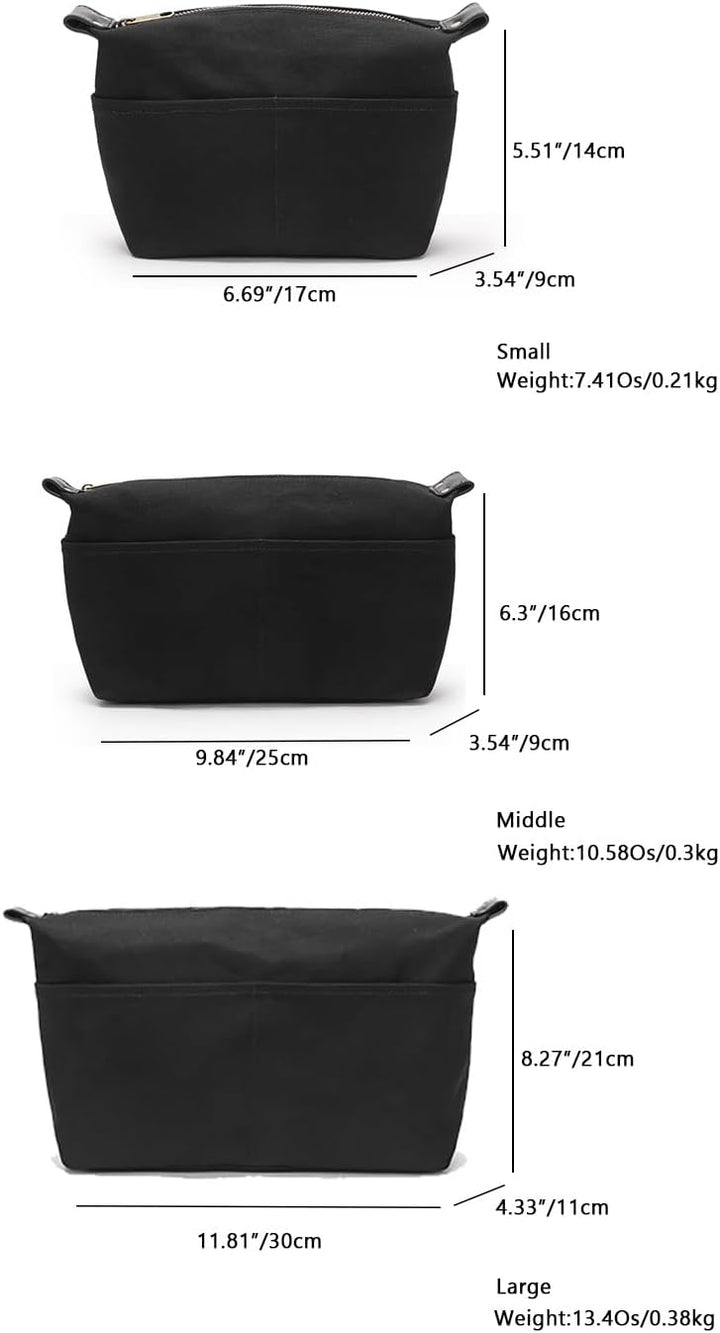 Interne Segeltuchtasche mit Reissverschluss, mittlere Handtasche, Innentasche, multifunktionale Kosm