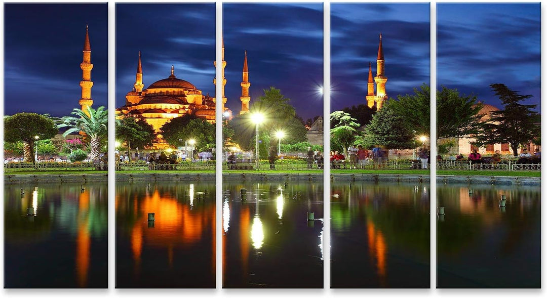 Bild auf Leinwand Blaue Moschee Istanbul Türkei Wandbild Poster Kunstdruck Bilder, Leinwand 160x80cm