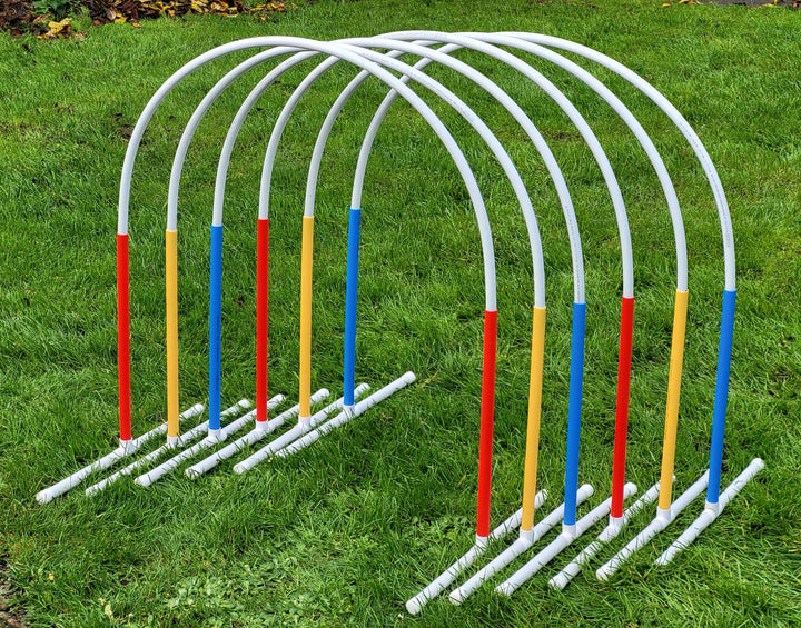 Generisch 6 x Hoopers Bogen mit Ständer (rot,gelb,blau), Fun-Hoopers