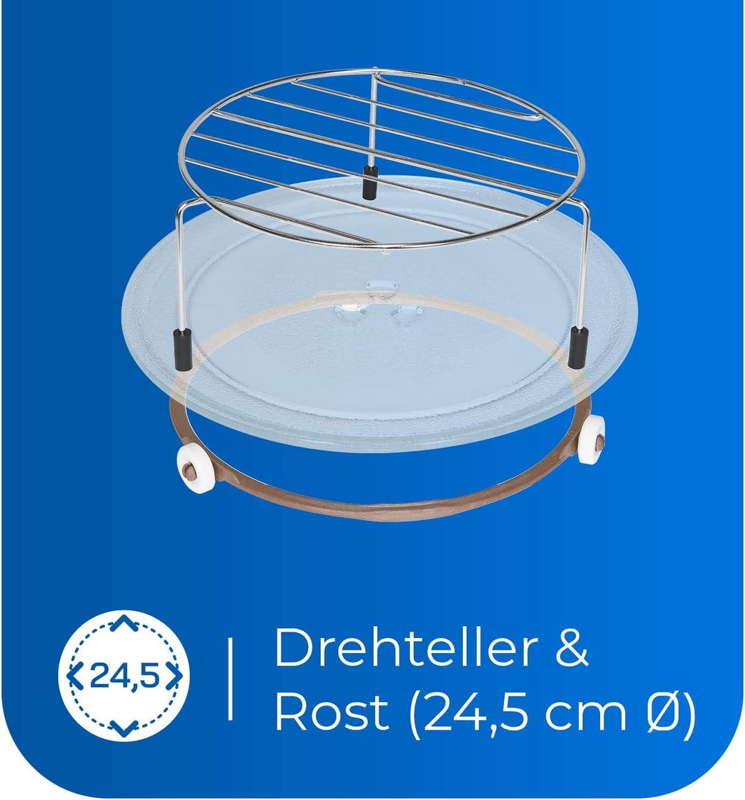 Exquisit Mikrowelle MW717-070G silber | Standgerät | 900 W Grill | Drehteller 245 mm Ø | Garraum 20