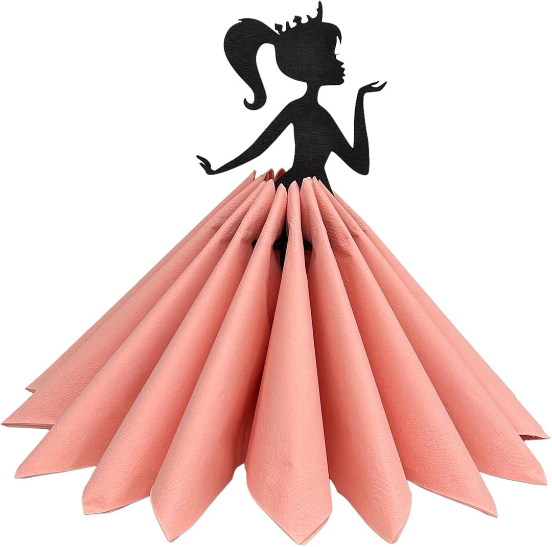 DanDiBo Serviettenhalter Schwarz Vintage aus Holz 28 cm Serviettenständer Mädchen Prinzessin 96397 F