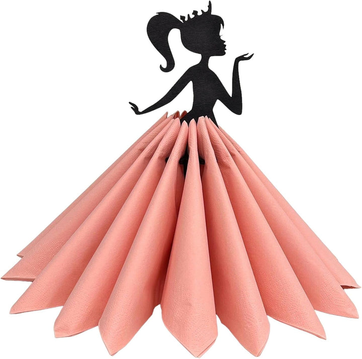 DanDiBo Serviettenhalter Schwarz Vintage aus Holz 28 cm Serviettenständer Mädchen Prinzessin 96397 F