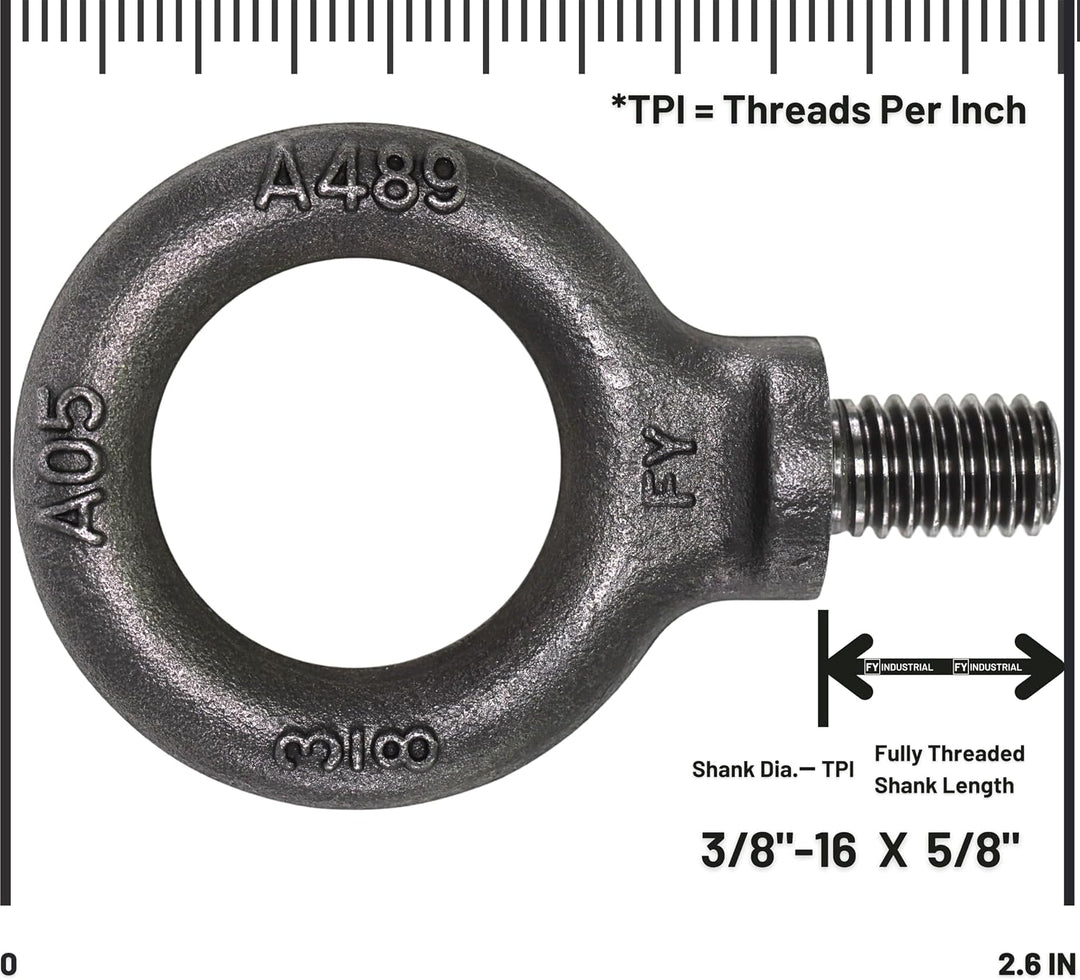 2 Pcs Lifting Shoulder Eye bolt 3/8"