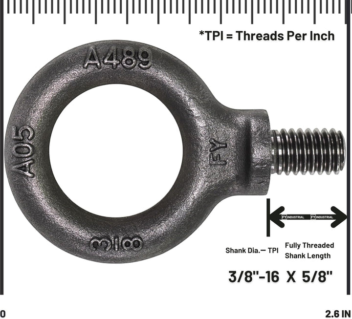 2 Pcs Lifting Shoulder Eye bolt 3/8"