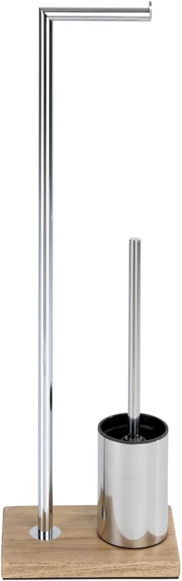 WENKO Stand WC-Garnitur Marla - WC-Bürstenhalter, Stahl, 22 x 74 x 15 cm, Chrom