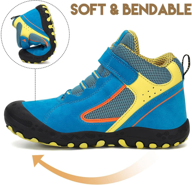 Mishansha Kinder Wanderschuhe Trekking Wanderstiefel Outdoor Trekkingschuhe 25 EU Verkehrsblau, 25 E