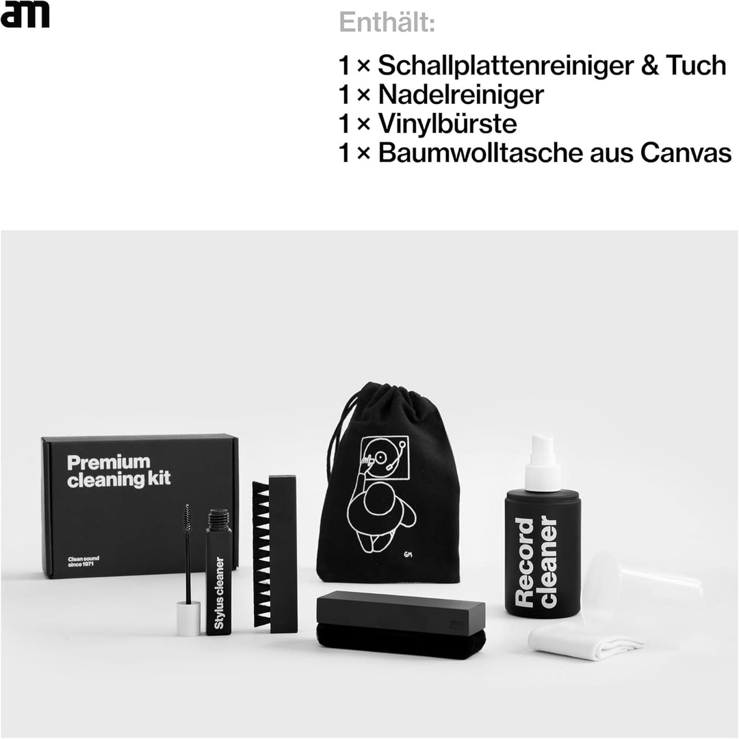 AM Clean Sound Premium Schallplatten Reinigung und Pflege Kit - LP Platten Reinigungsset | Record Cl