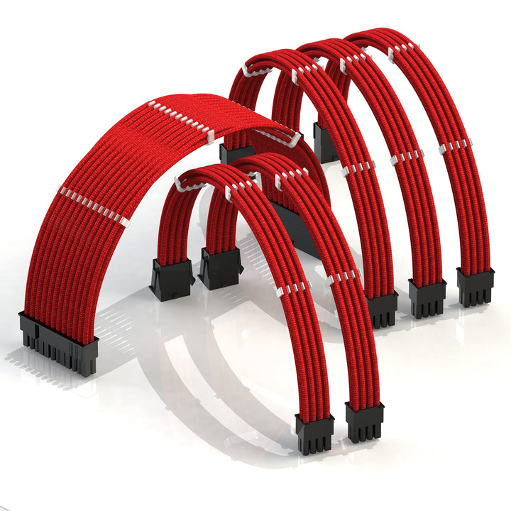 LINKUP - AVA 30cm PSU Kabelverlängerung Ummantelt GPU Nach Mass PC Stromversorgung mit Kamm-Kit - Ko
