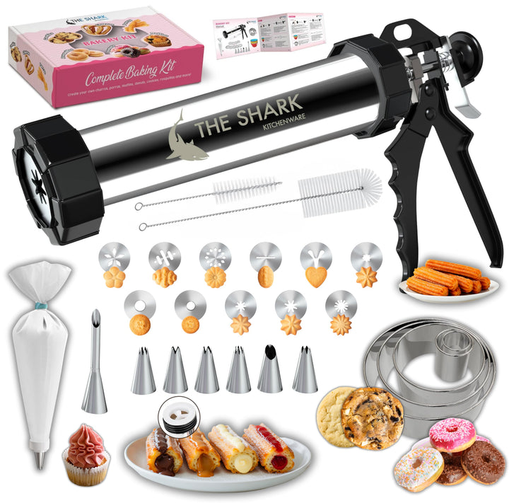 Churros Maker & Spritzgebäck Maschine – 304 Edelstahl, Grosse Kapazität, Leicht zu Reinigen & Langle