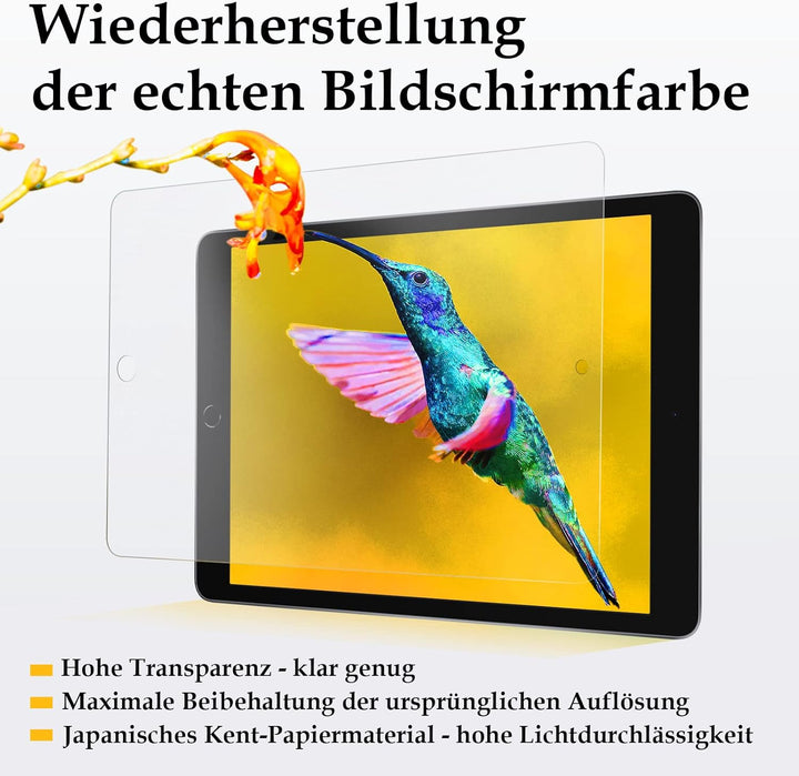 2 Stück Papier Schutzfolie für iPad 6/5. Generation (2018/2017), iPad Air 2/1. Generation und iPad P