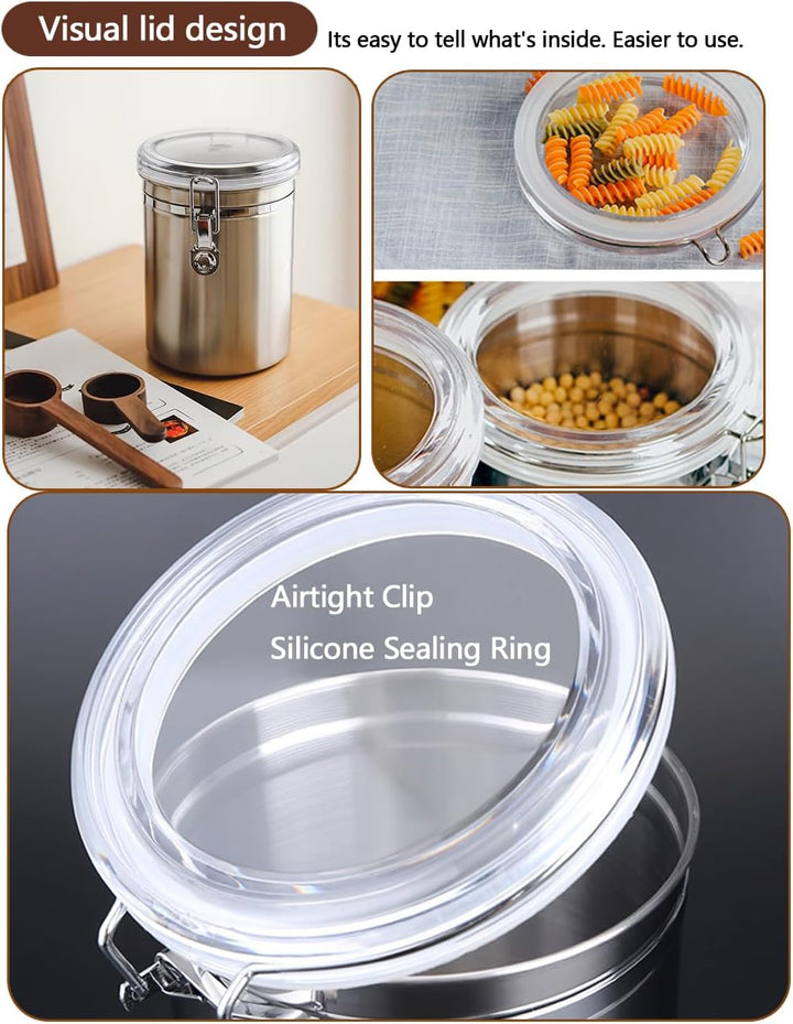 Kaffeedose Luftdicht mit Deckel Kaffeebohnen Behälter für Kaffeepulver Bohnen Tee Mehl Müsli Zucker,