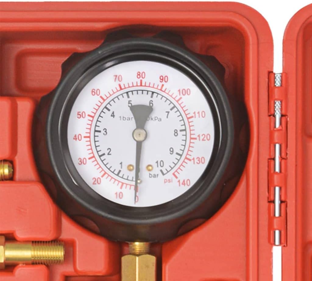 vidaXL Benzin Drucktester Drucktester Druckmesser Einspritzanlage Kraftstoffdruckprüfer Werkzeug Sat