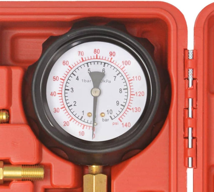 vidaXL Benzin Drucktester Drucktester Druckmesser Einspritzanlage Kraftstoffdruckprüfer Werkzeug Sat