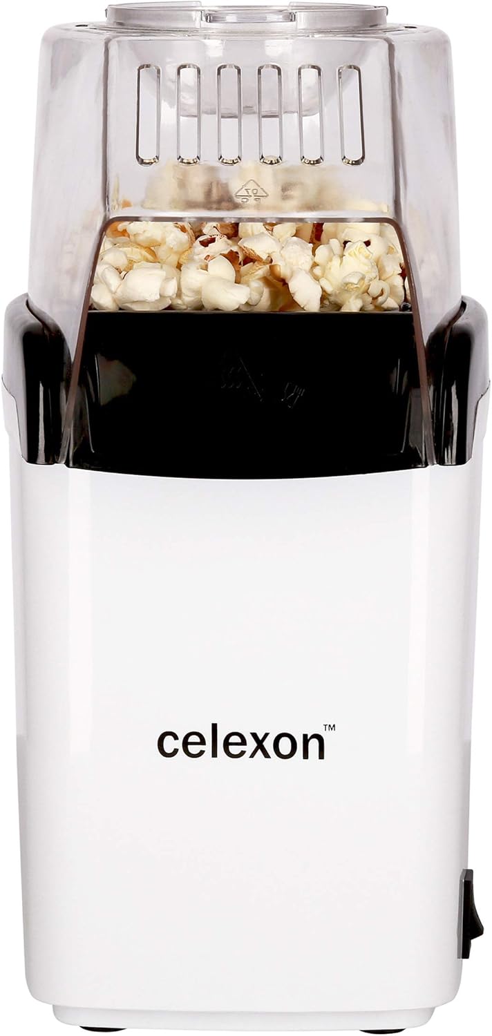 celexon CinePop CP150 Popcorn-Maschine - 13x19x29cm - Gewicht: 900g - weiss - einfach zu reinigen -