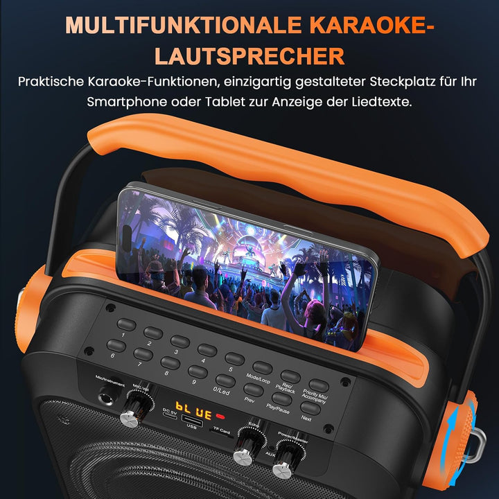 JYX Karaoke Maschine, Karaoke Anlage Mit 2 Mikrofonen, Tragbare Karaoke Maschine Mit 2 Drahtlosen Mi