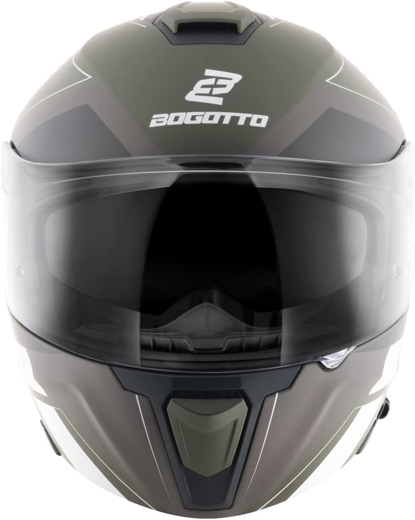 Bogotto FF403 Murata Klapphelm (Black/Green/White,S (55/56)) S (55/56) Schwarz/Grün/Weiss, S (55/56)