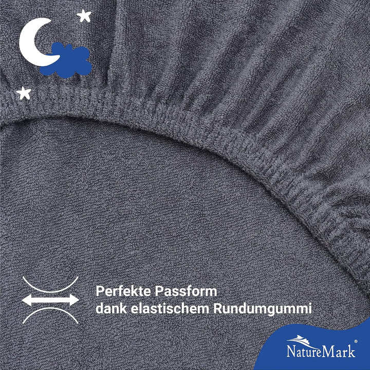 NatureMark 2er Pack Kinder FROTTEE Spannbettlaken, Spannbetttuch kuschelig weich, für Babybett und K
