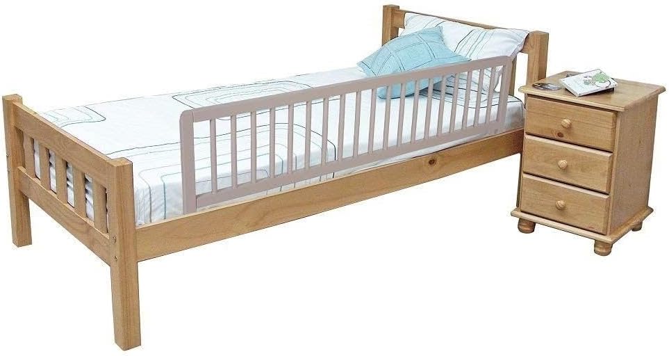 Safetots Extra Breiter Holzbettschutz, Grau, 38cm hoch x 140cm breit, Bettgitter, Sicheres Kinderbet