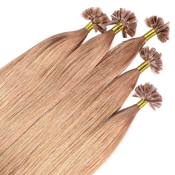 hair2heart Premium Extensions Echthaar Bondings glatt - 50 Strähnen 1 g 60cm 8/01 hellblond natur-as