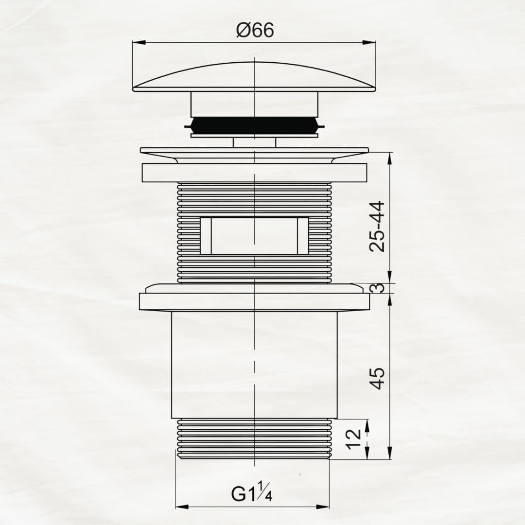 Wirquin 30723123 Ablaufgarnitur für Waschbecken, Messing, Quick-Clac-System – Überlauf, kurzes Ablau