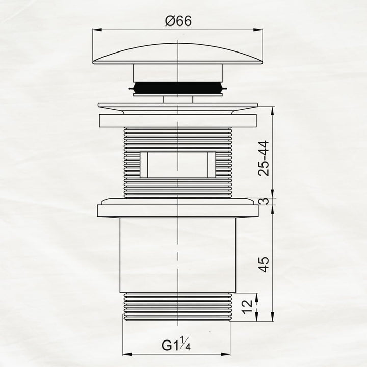Wirquin 30723123 Ablaufgarnitur für Waschbecken, Messing, Quick-Clac-System – Überlauf, kurzes Ablau