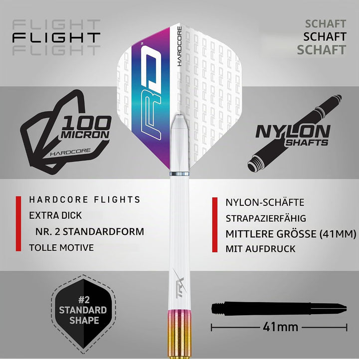 RED DRAGON Javelin Serie Premium Wolfram Steeltip Darts Set mit Flüge und Schäften 22G 1, 22G 1