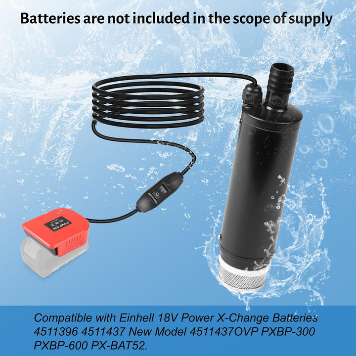 CPROSP Sumpfpumpe Kompatibel mit Einhell 18V Batterie (Keine Batterie), Wasserpumpe 30L/min, Transfe