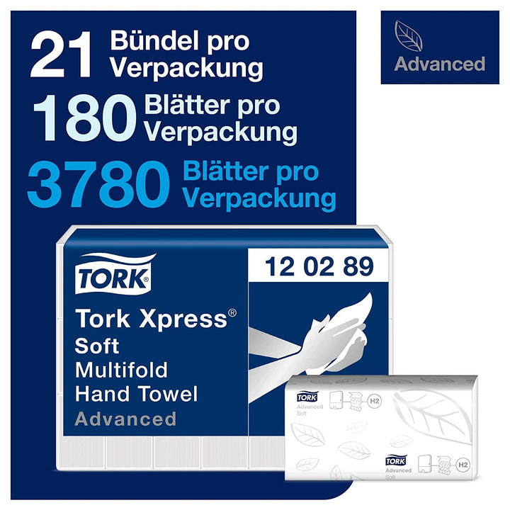 Tork Xpress Tischspender für Multifold Papierhandtücher - Weiss, 552200, H2 + Tork Xpress weiche Mul