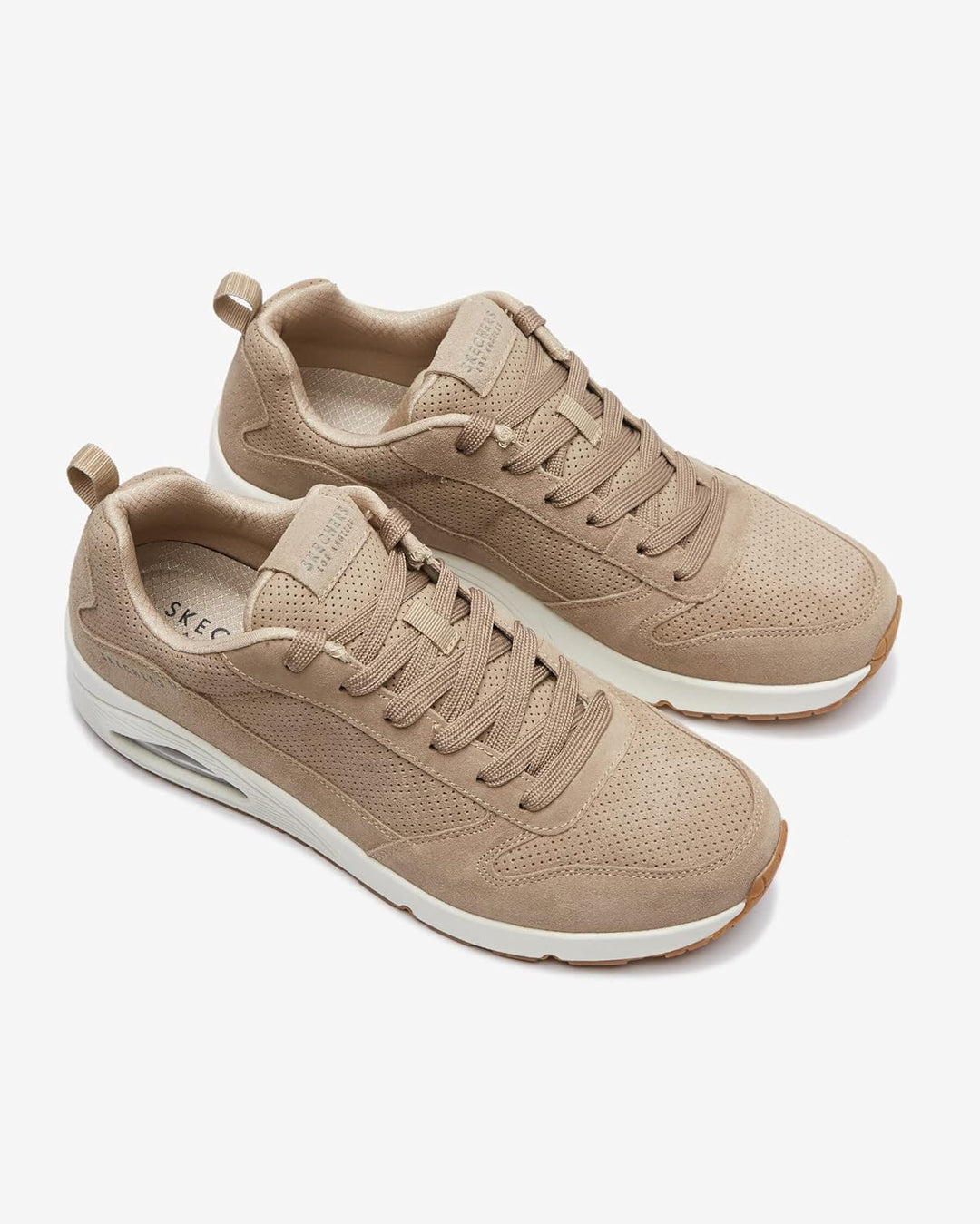 Skechers UNO Stand On Air Herren Turnschuhe 40 EU Taupe Leather Mesh Trim, 40 EU Taupe Leather Mesh