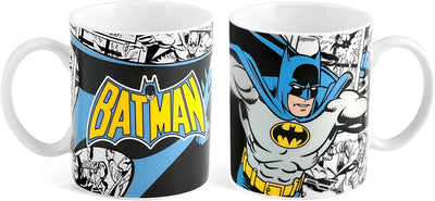 Home DC Comics Batman Set Tasse + Wecker, Porzellan + Metall, cc 360, Schwarz Becher+Wecker Uhr, Bec