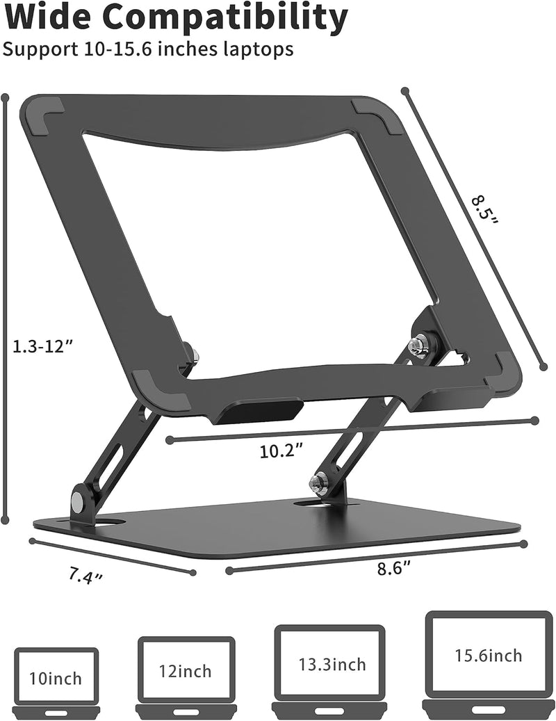 SOUNDANCE Einstellbarer Laptop Ständer, Tragbarer Laptop Riser, Ergonomischer Design Computer Halter