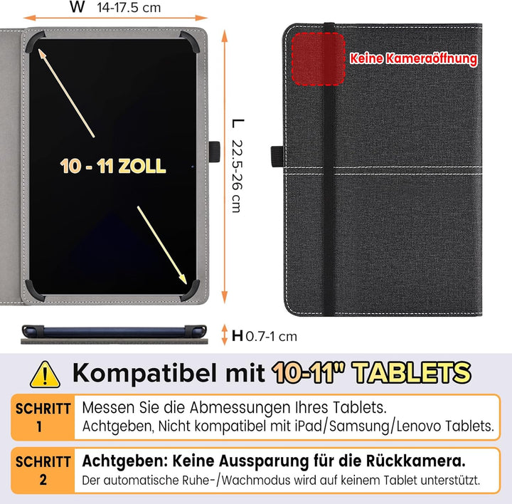 DLveer Universal Hülle für Blackview Tab90 WiFi 11 Zoll, Cheerjoy Tablet 10.1 Zoll/TUOHAITIME Tablet