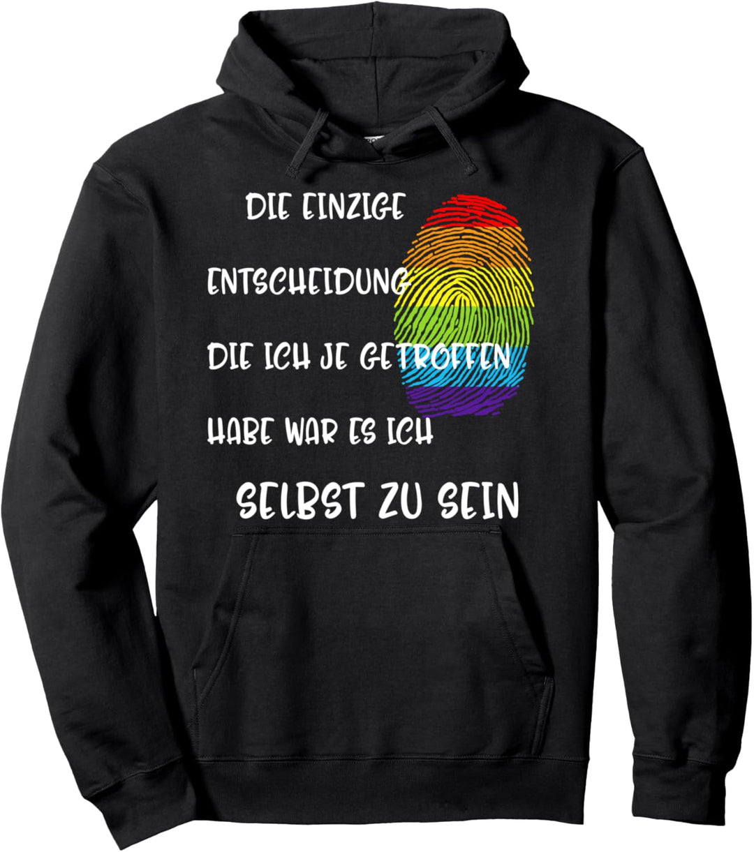 Ich Selbst Sein Lgbt-Q Regenbogenfarbe Stolz Schwule Flagge Pullover Hoodie