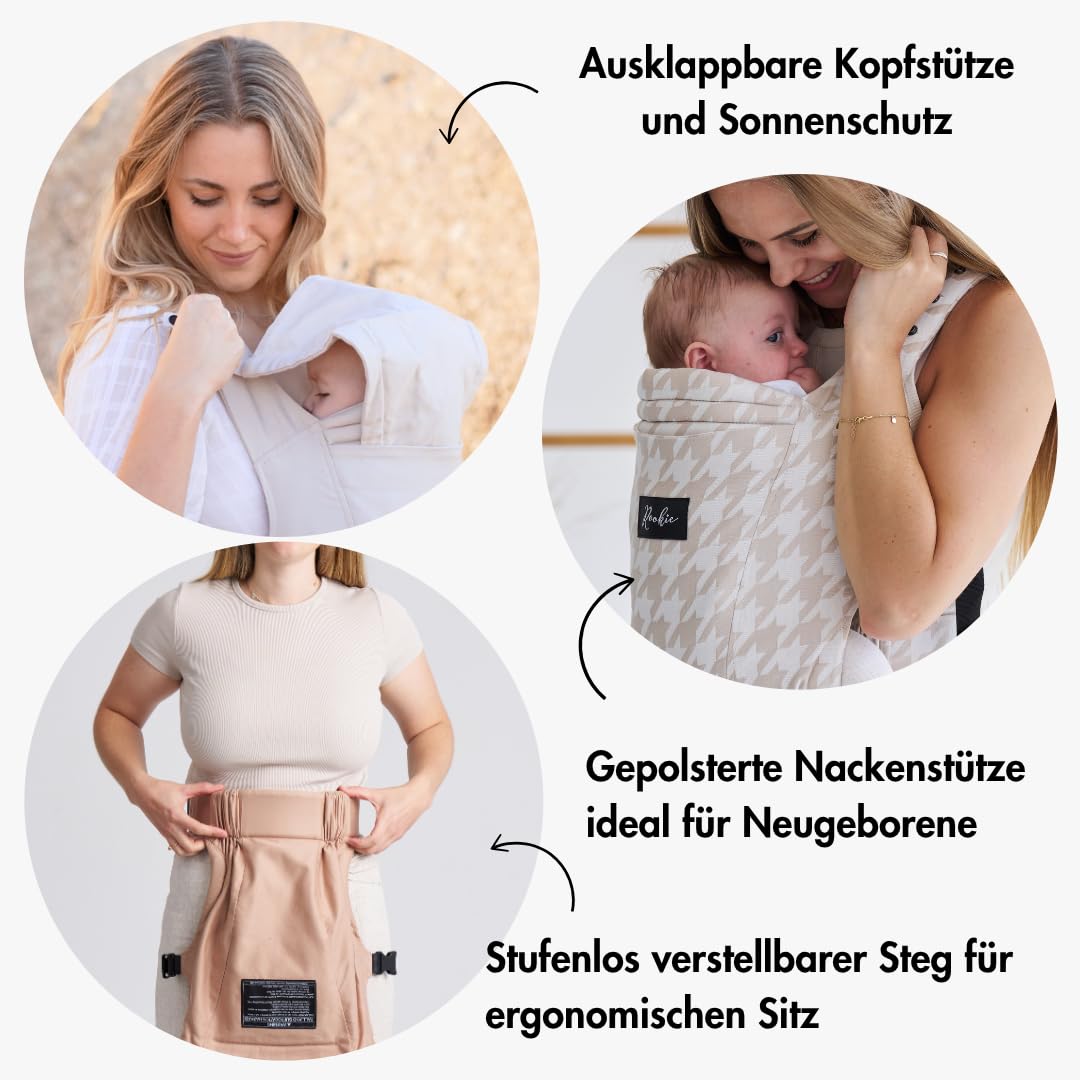 Rookie Babytrage ab Geburt - Ergonomisch, Bequem, Bio-Stoffe - Premium Elite Design - Baby Trage sch